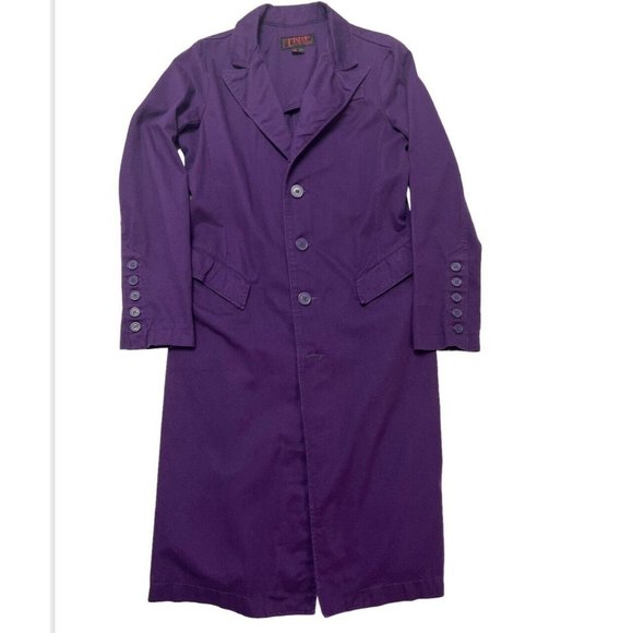 Tripp nyc Other - Tripp NYC Goth Purple Long Trench Coat Size Medium Industrial Grunge *small Flaw